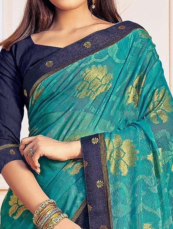 women printed casual wear saree with blouse - 21723384 -  Standard Image - 1