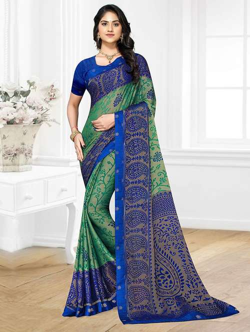 women printed casual wear saree with blouse - 21723399 -  Standard Image - 0