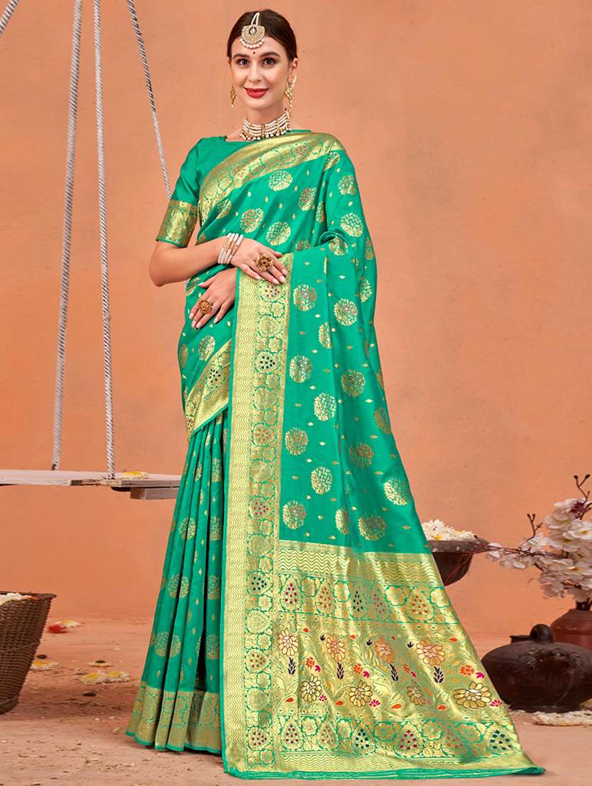 women self design paithani saree with blouse