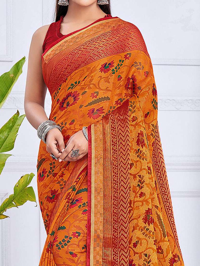 women printed casual wear saree with blouse - 21723533 -  Standard Image - 1