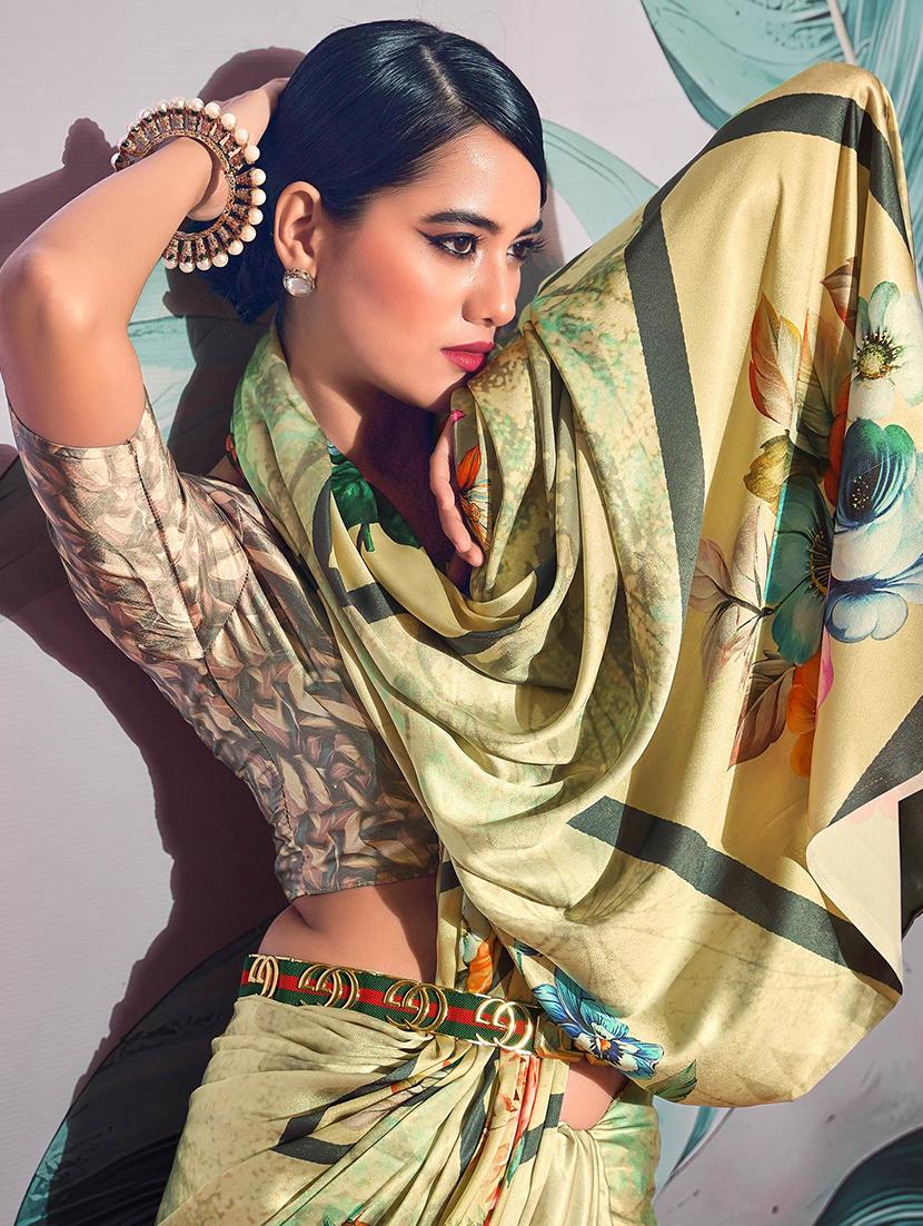 women printed casual wear saree with blouse - 21723553 - Standard Image - 1