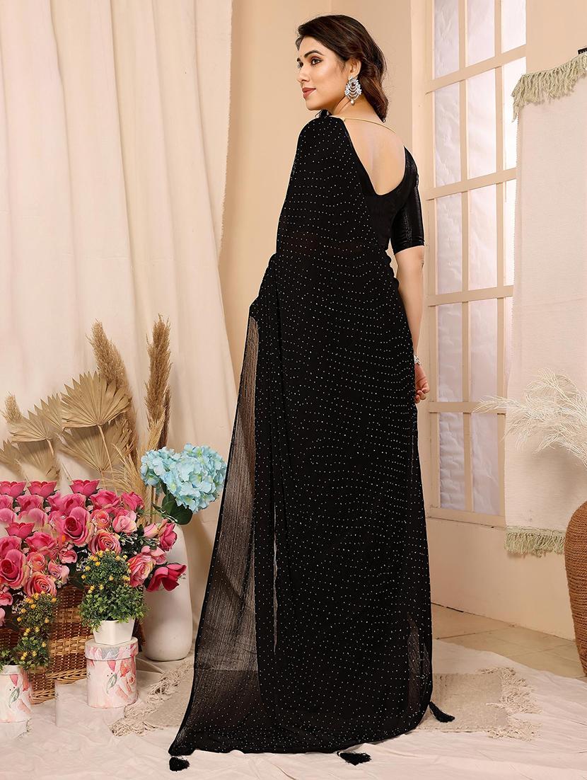women black embellished saree with blouse - 21723630 -  Standard Image - 1