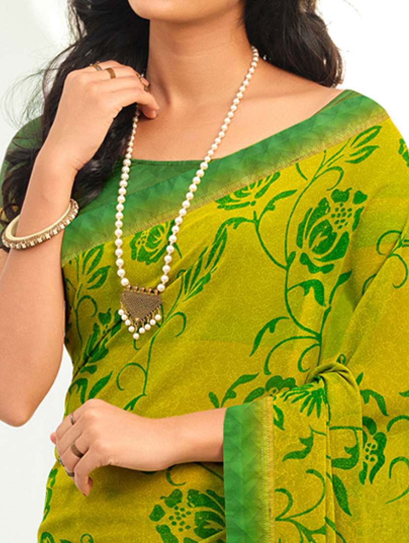 women printed casual wear saree with blouse - 21723652 -  Standard Image - 1