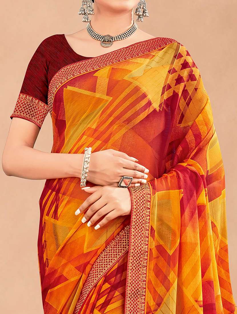 women printed casual wear saree with blouse - 21723761 -  Standard Image - 1