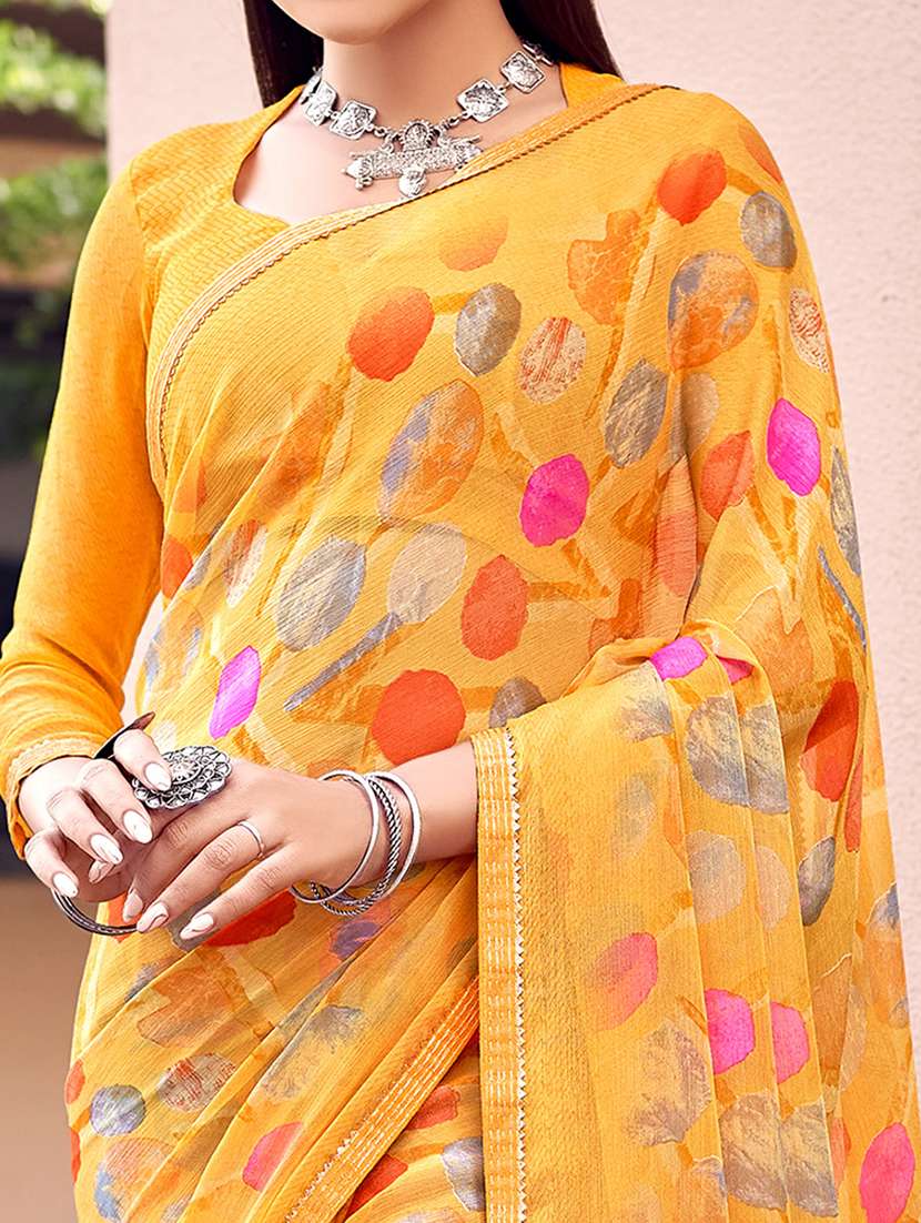 women printed casual wear saree with blouse - 21723763 -  Standard Image - 1