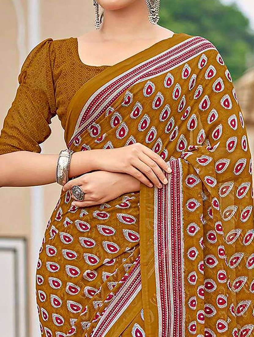 women printed bordered saree with blouse - 21723879 -  Standard Image - 1