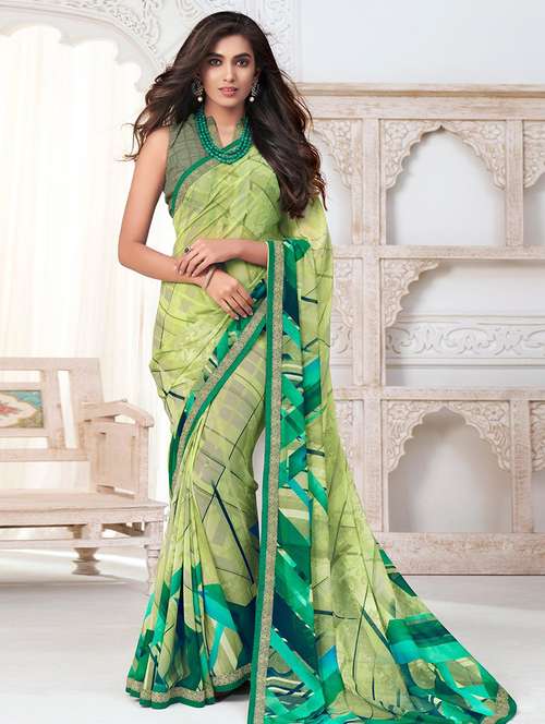 women printed bordered saree with blouse - 21723881 -  Standard Image - 0