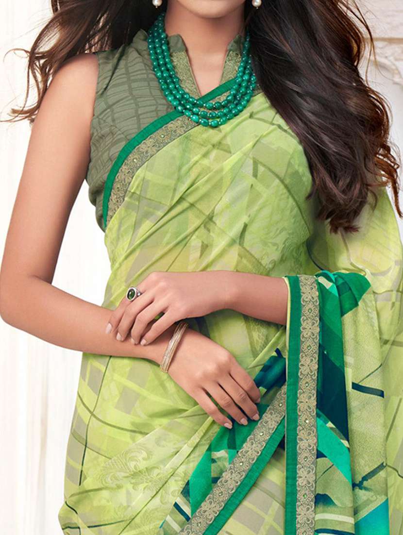 women printed bordered saree with blouse - 21723881 -  Standard Image - 1