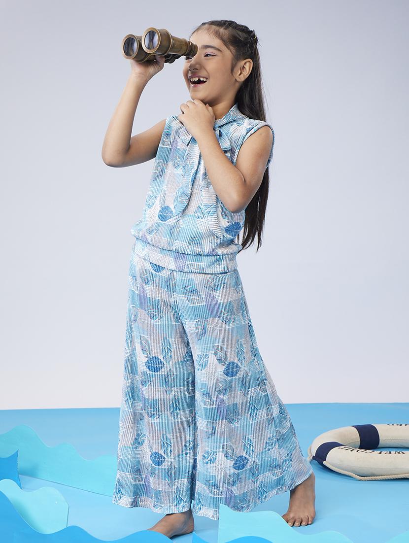 girls printed top and palazzo co-ord set - 21723928 -  Standard Image - 1