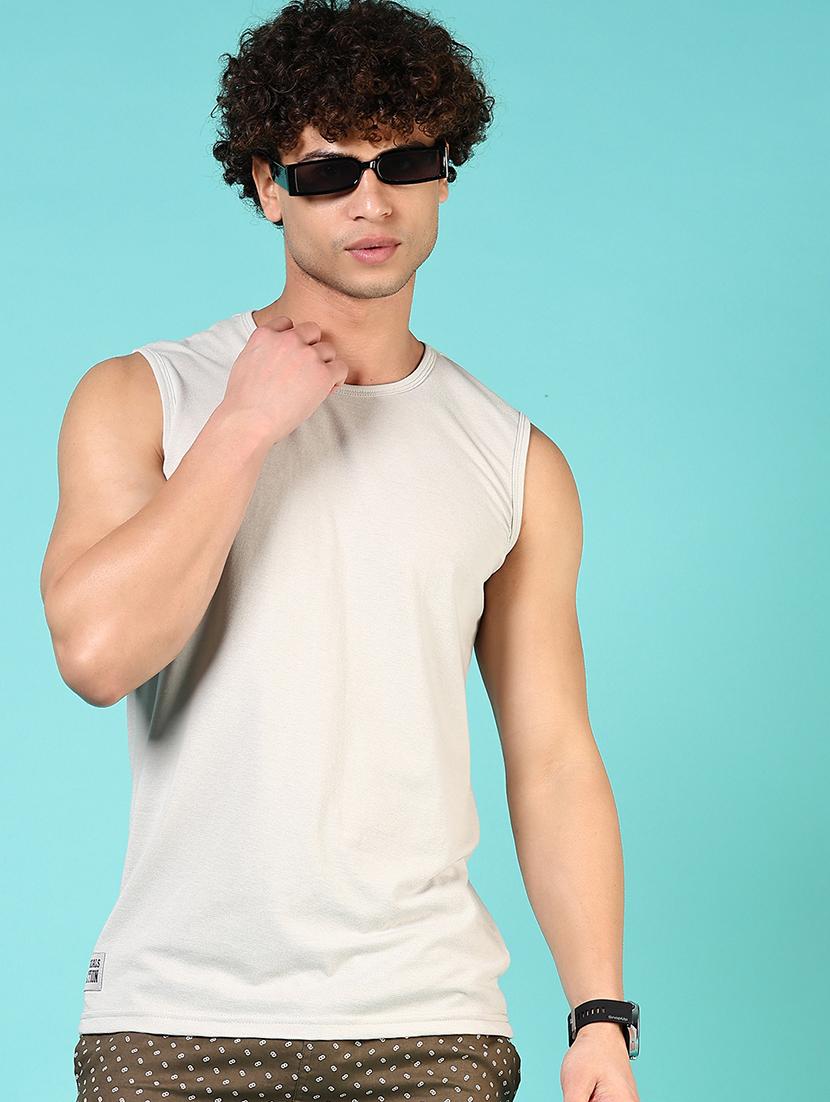 men solid sleeveless regular fit t-shirt - 21723978 -  Standard Image - 1