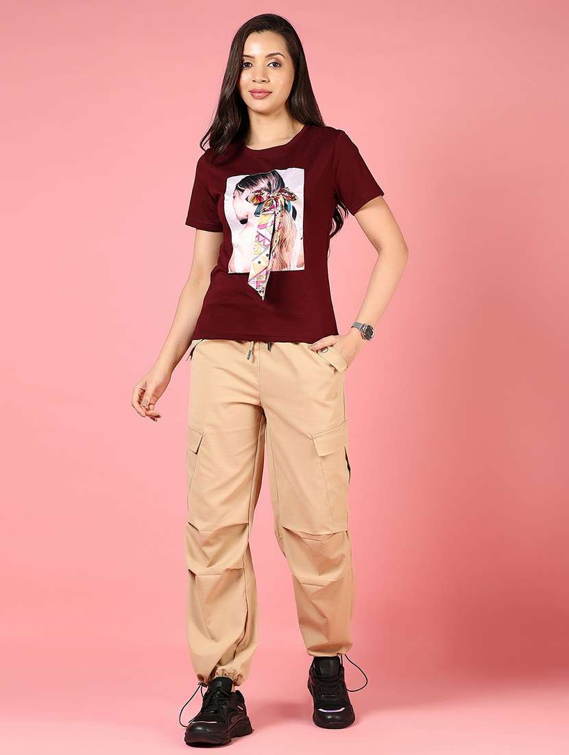 women front print short sleeve t-shirt - 21724038 -  Standard Image - 4