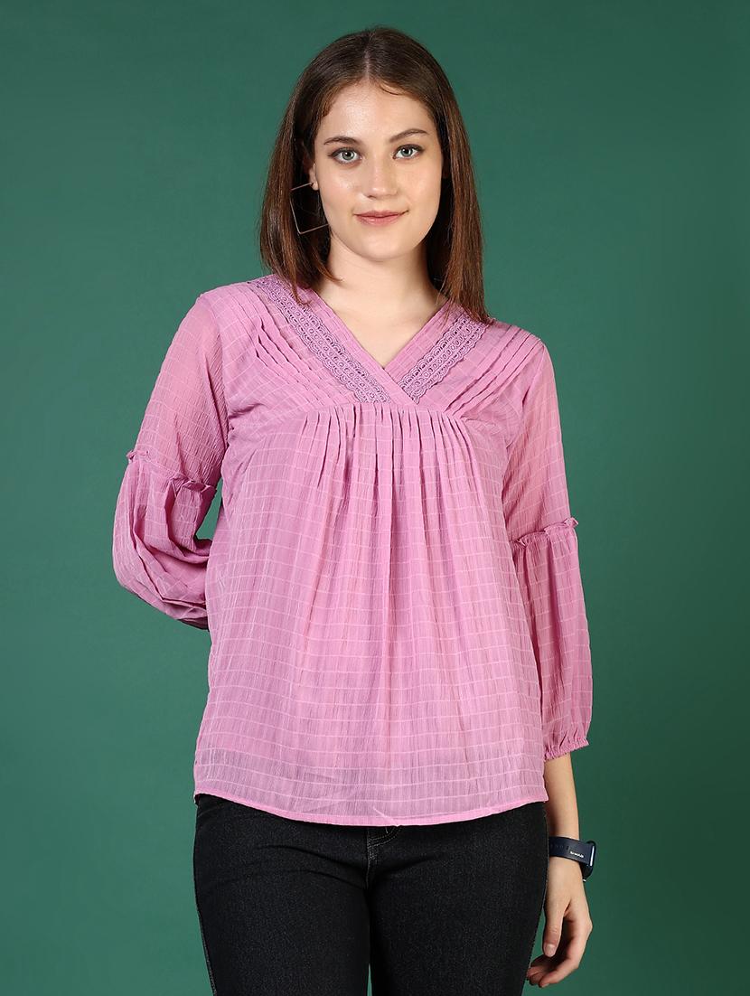 purple cotton regular top - 21724050 - Standard Image - 1