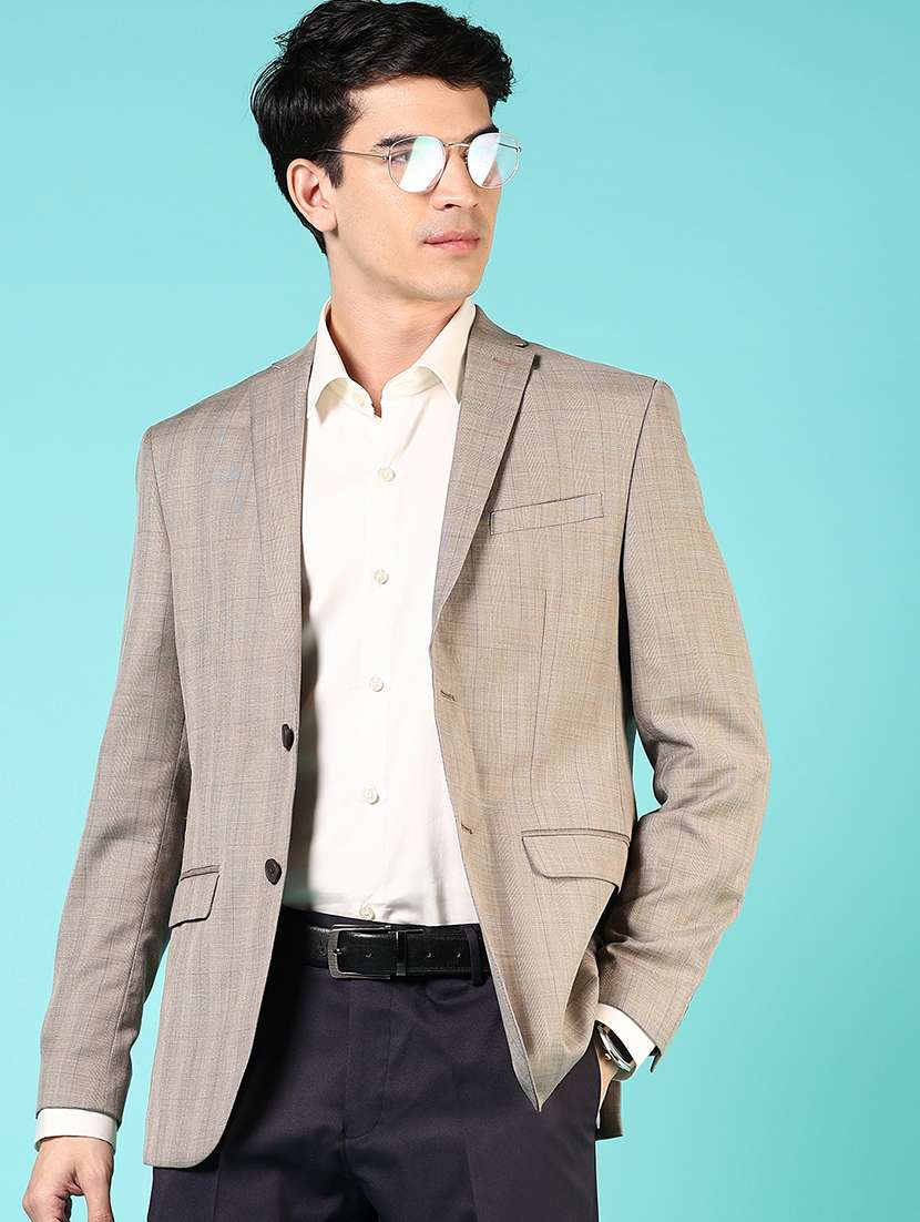 men long sleeves single breasted formal blazer