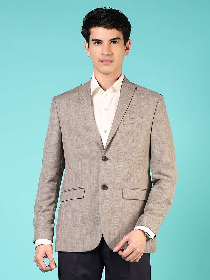men long sleeves single breasted formal blazer - 21724074 - Standard Image - 1