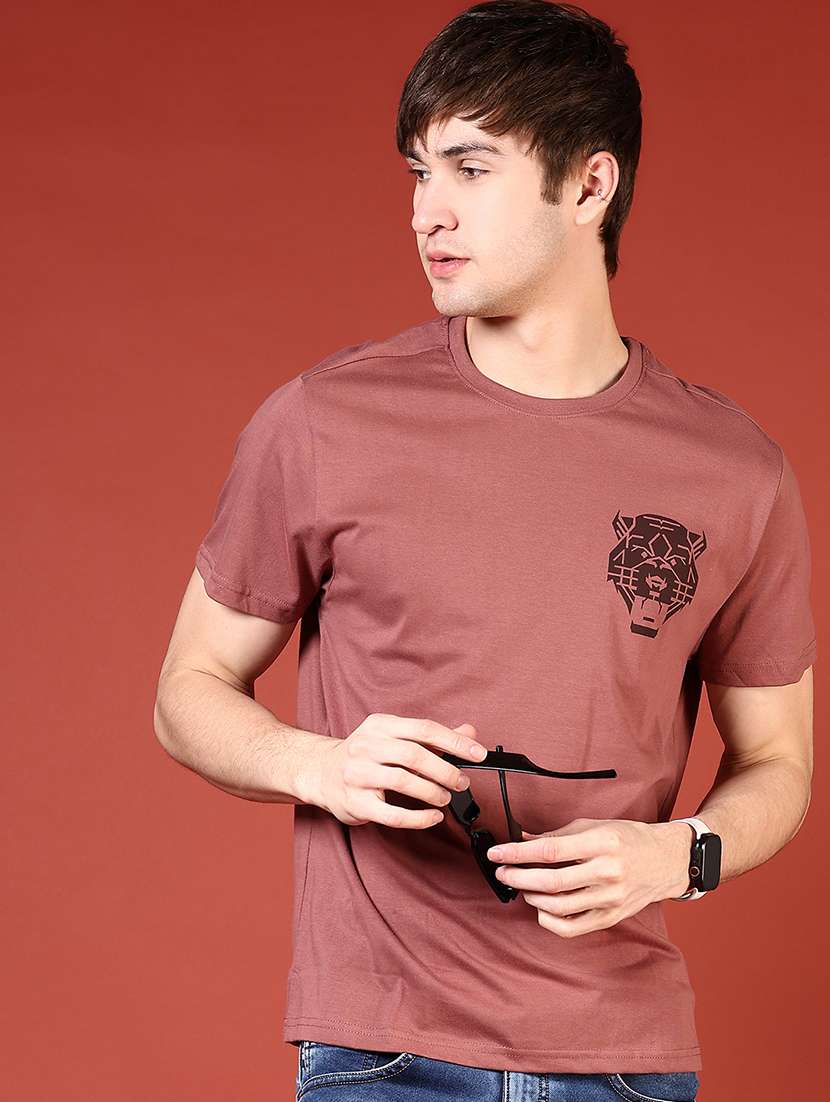 men front & back print round neck regular fit t-shirt - 21724104 -  Standard Image - 1