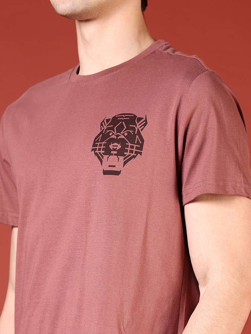 men front & back print round neck regular fit t-shirt - 21724104 -  Standard Image - 4