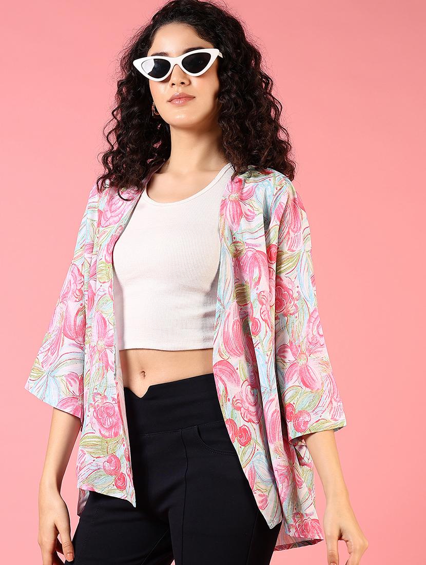 women printed bell slevees regular shrug - 21724106 - Standard Image - 1