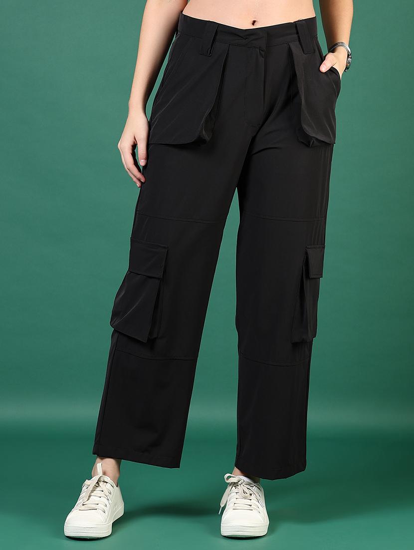 women solid mid rise cargo - 21724107 -  Standard Image - 1