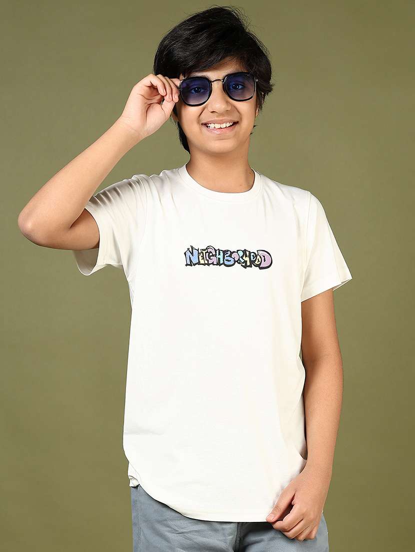 boys front & back printed round neck t-shirt - 21724112 -  Standard Image - 1