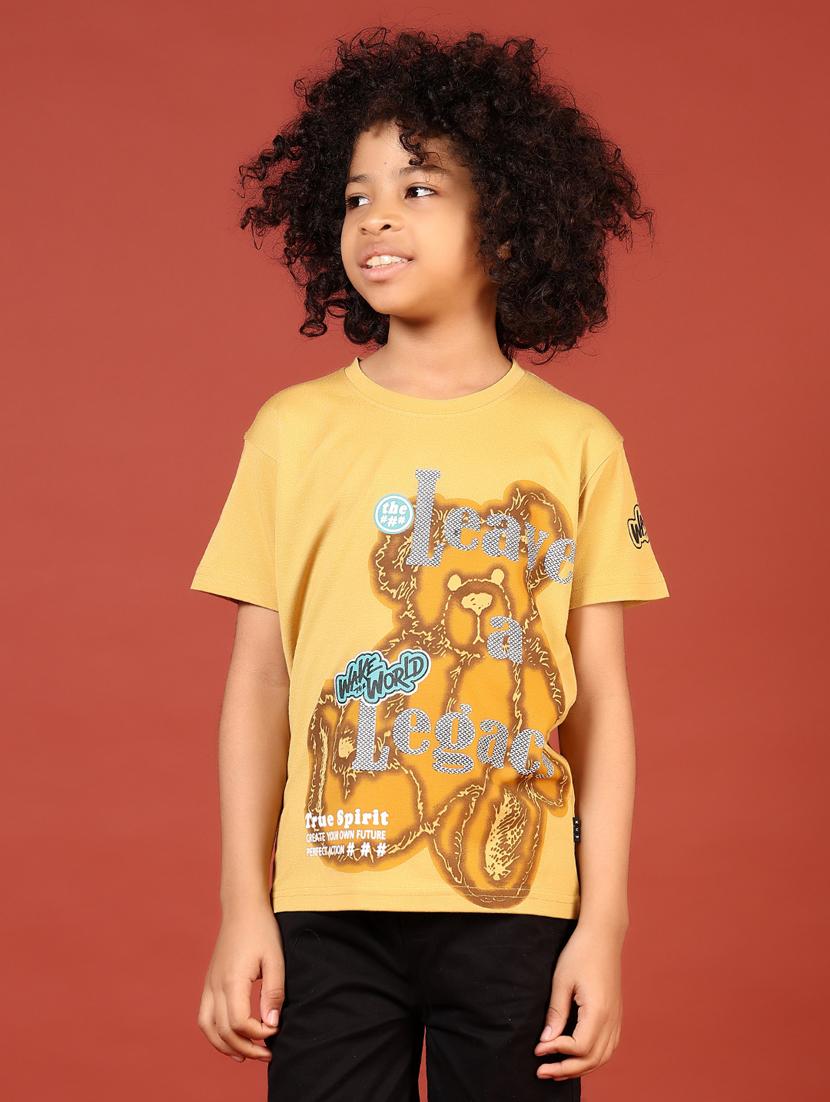 boys front printed short sleeves t-shirt - 21724118 - Standard Image - 1