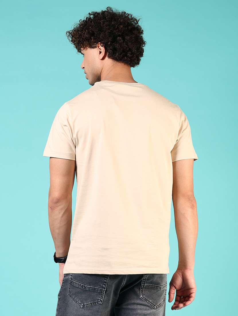 men front print round neck regular fit t-shirt - 21724123 -  Standard Image - 1