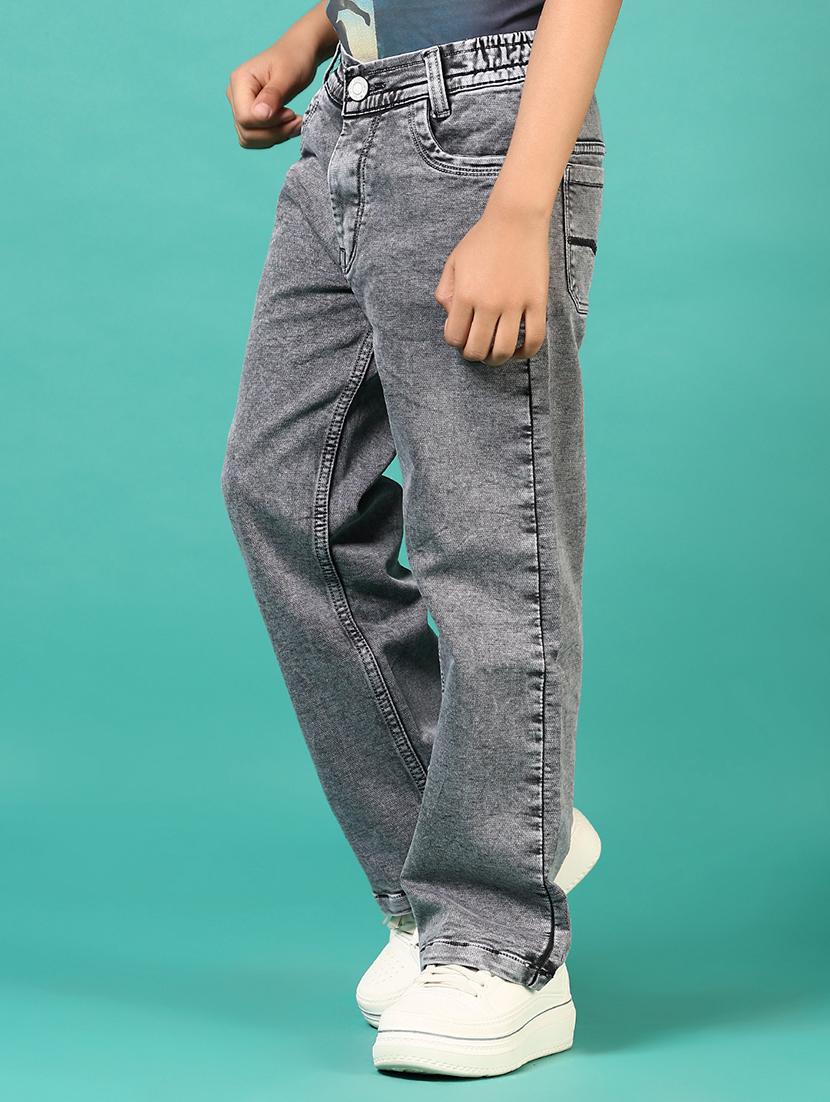 boys grey mid rise plain jean - 21724142 - Standard Image - 1