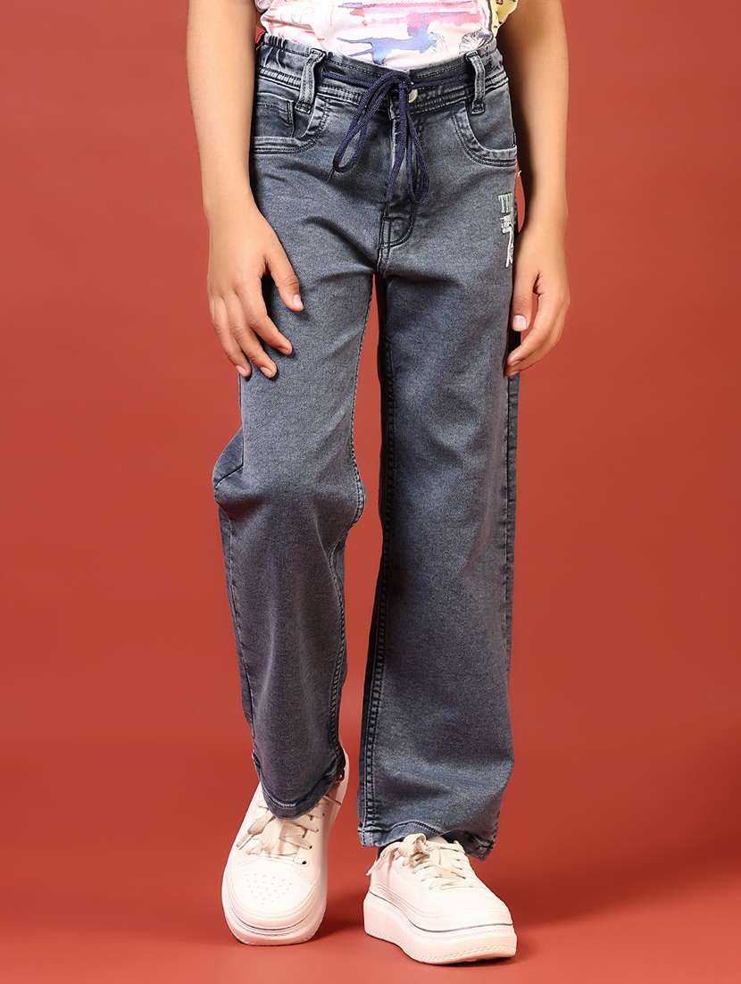 boys solid mid rise straight fit jeans - 21724143 -  Standard Image - 1