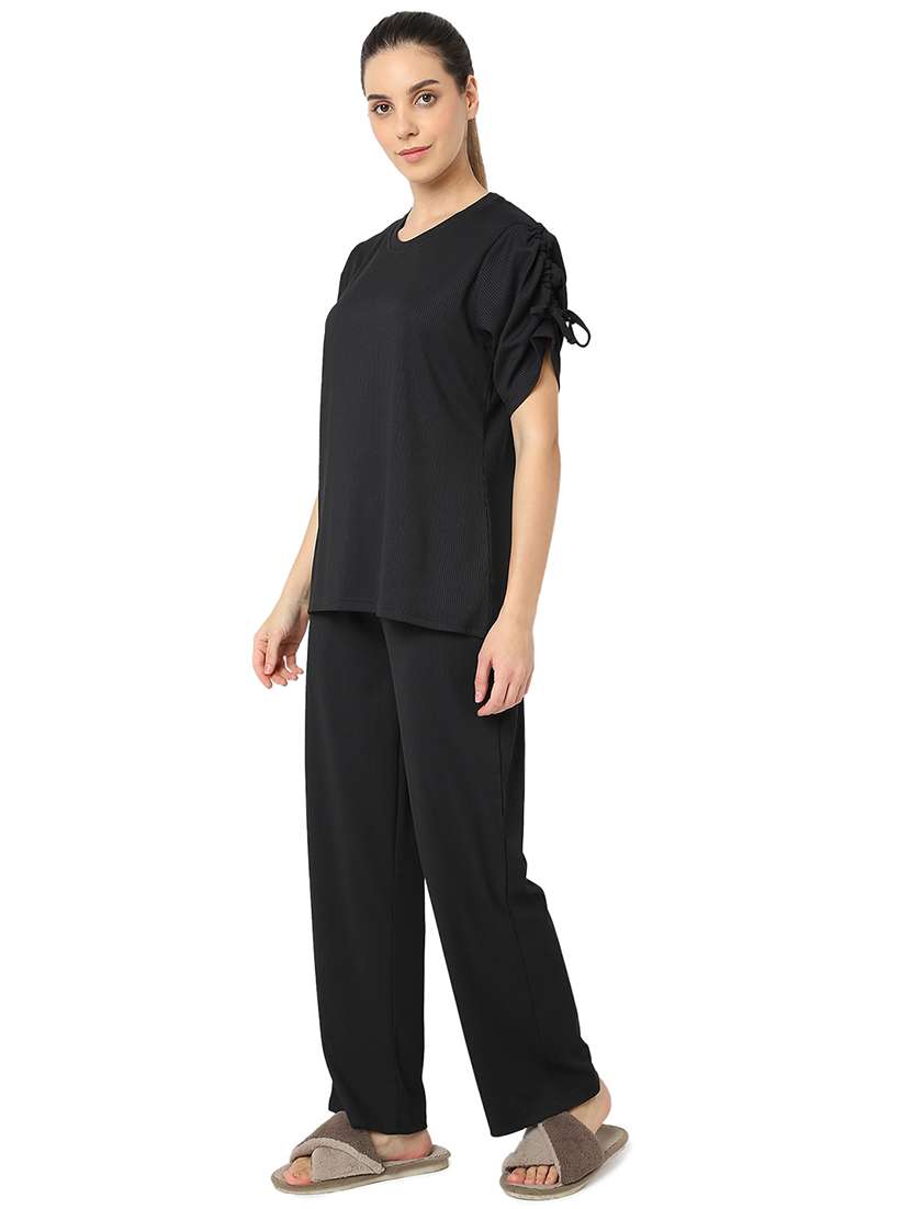 women solid nightwear pyjama set - 21724232 - Standard Image - 4