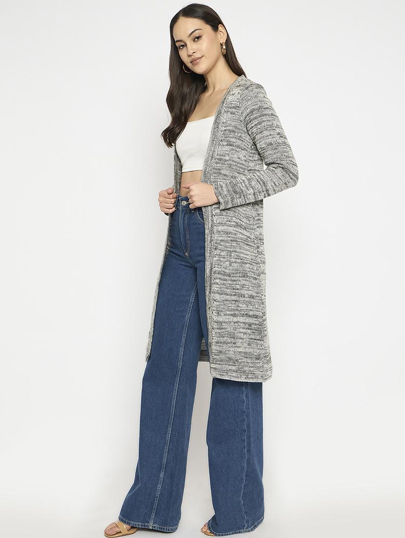women solid long sleeves regular shrug - 21724245 - Standard Image - 1