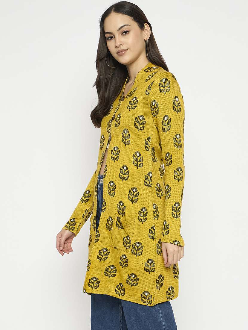 women self designed long sleeves cardigan - 21724251 -  Standard Image - 1