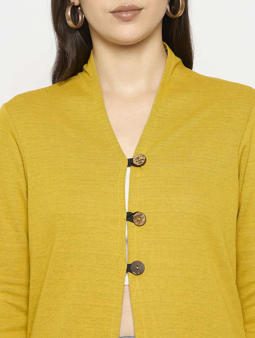 women solid long sleeves cardigan - 21724252 -  Standard Image - 4