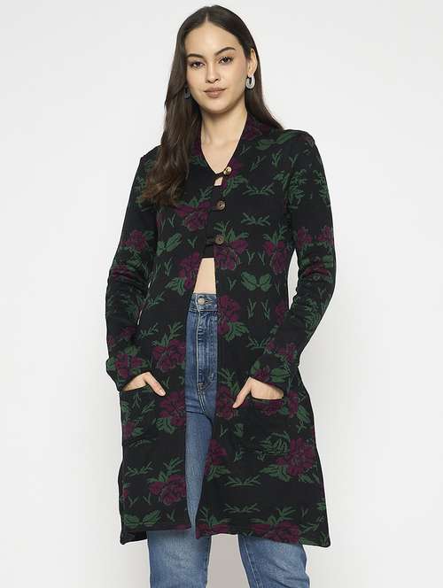 women self designed long sleeves cardigan - 21724253 -  Standard Image - 0