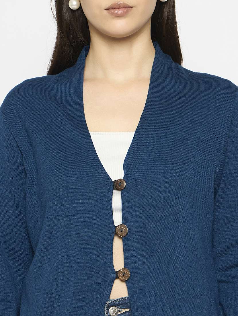 women long sleeves solid cardigan - 21724256 - Standard Image - 4