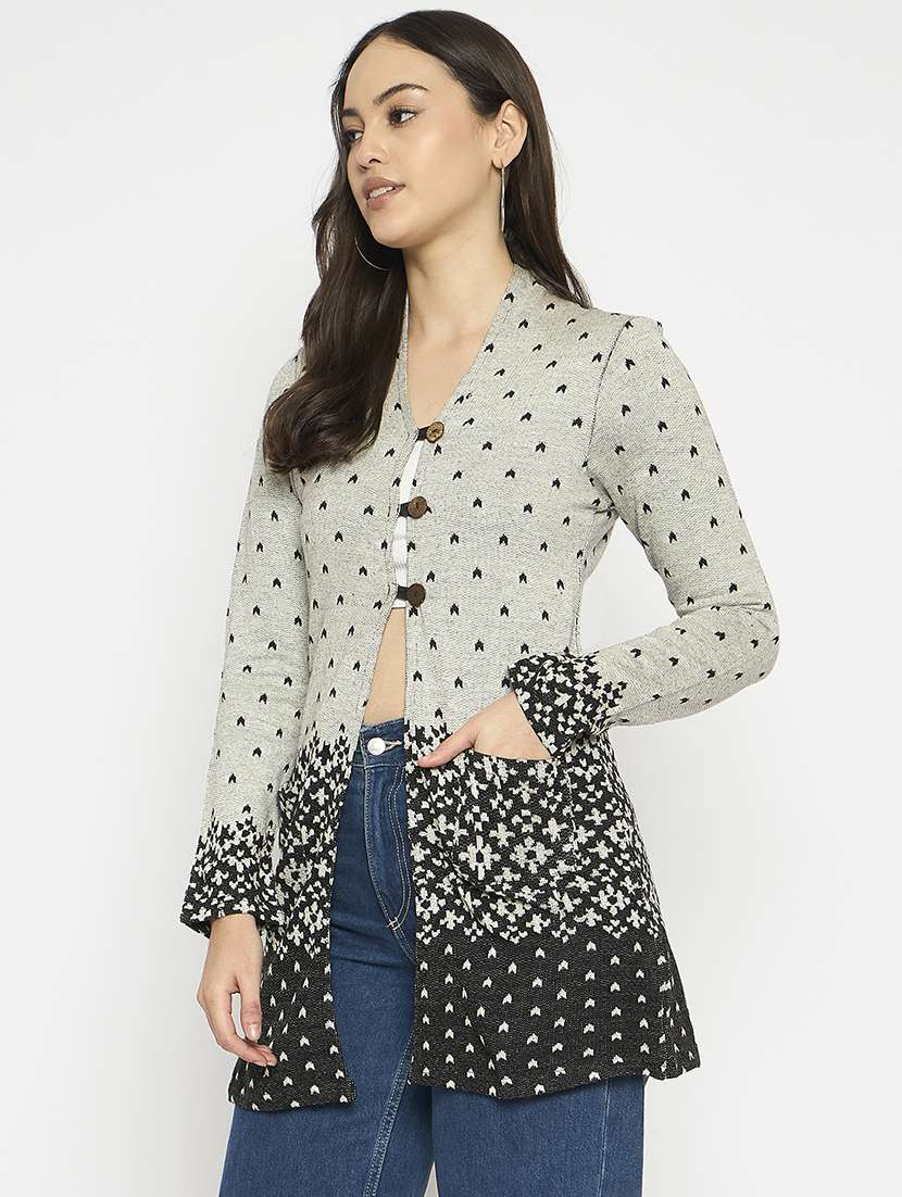 women acrylic long sleeve cardigan - 21724258 -  Standard Image - 1