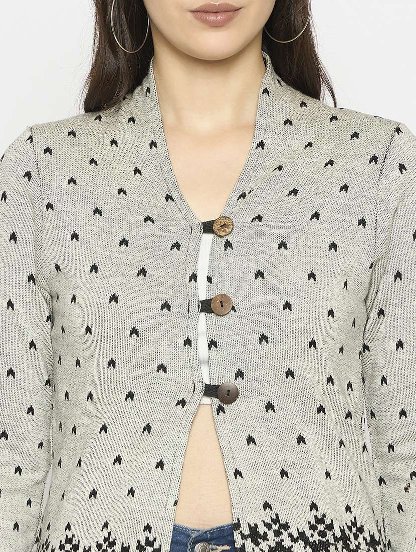 women acrylic long sleeve cardigan - 21724258 -  Standard Image - 4