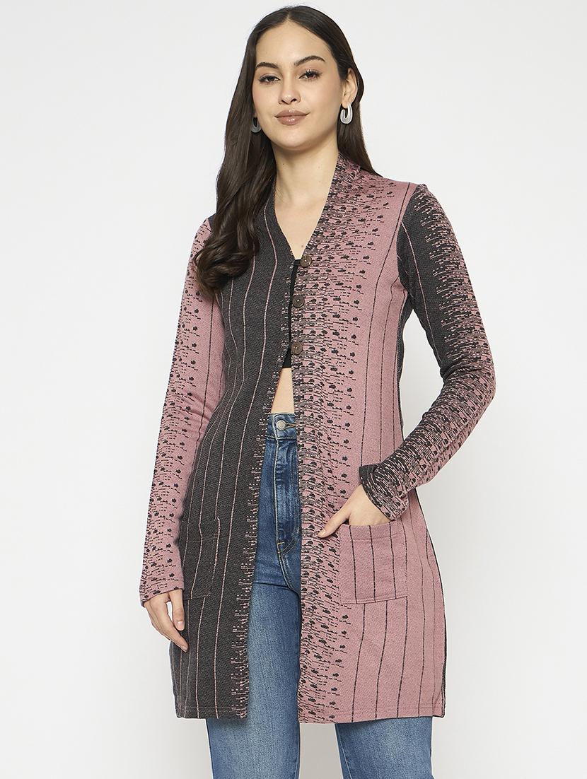 women acrylic long sleeve cardigan - 21724260 - Zoom Image - 0
