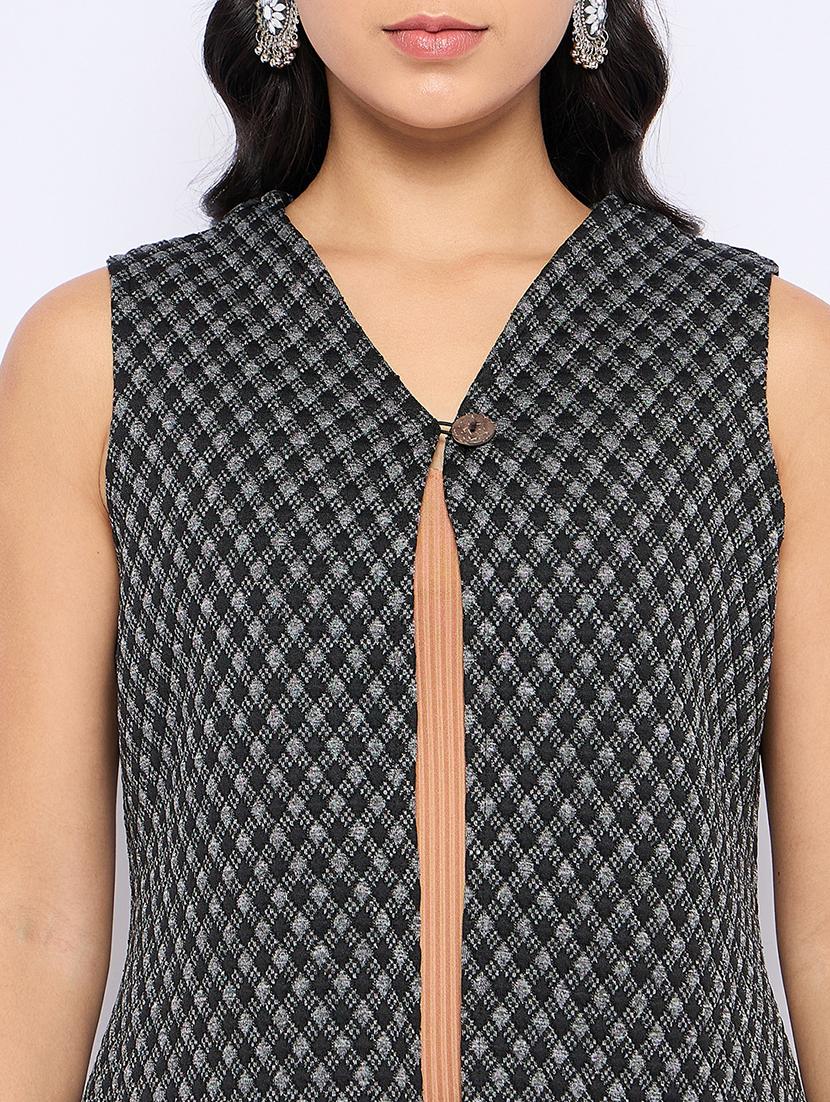 women acrylic sleeveless cardigan - 21724268 - Standard Image - 4