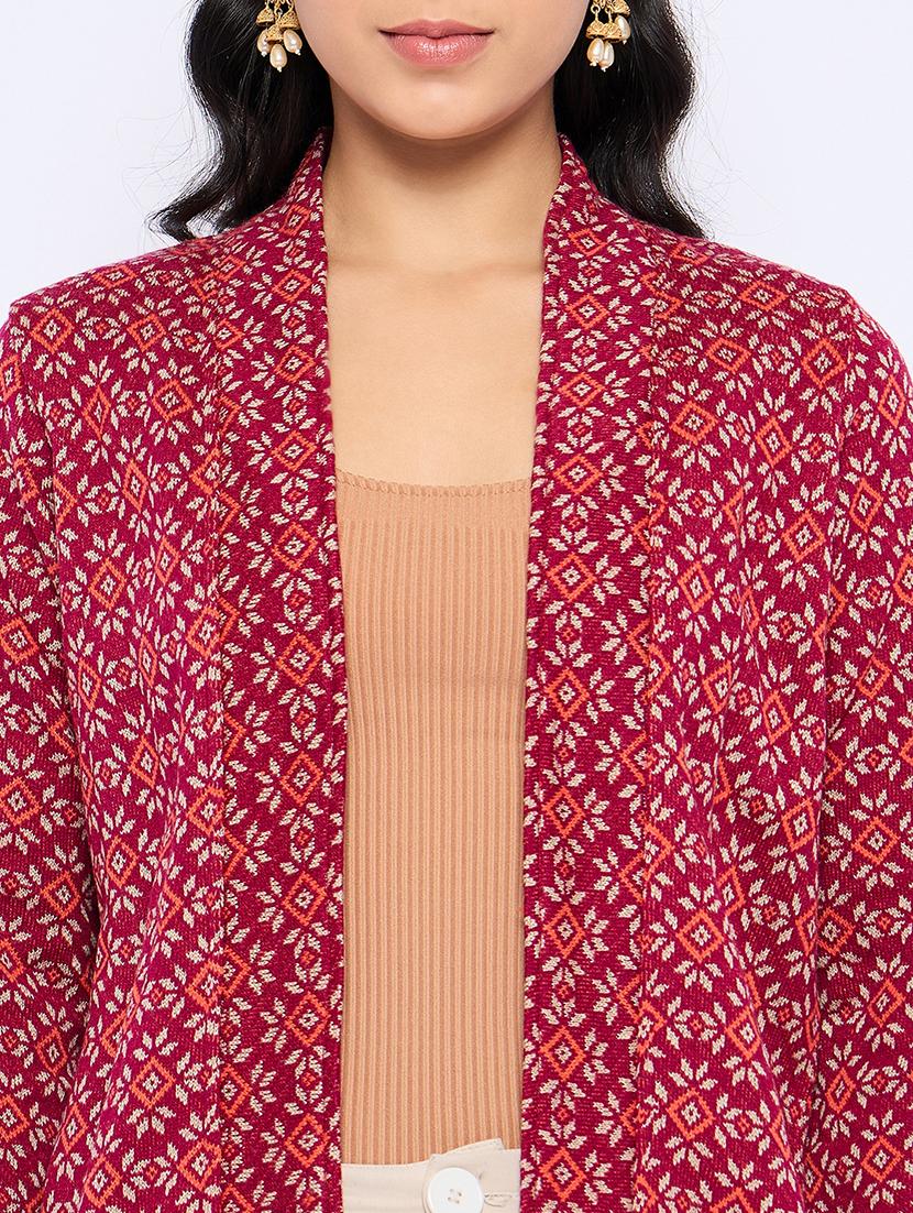 women acrylic long sleeve shrug - 21724271 - Standard Image - 4