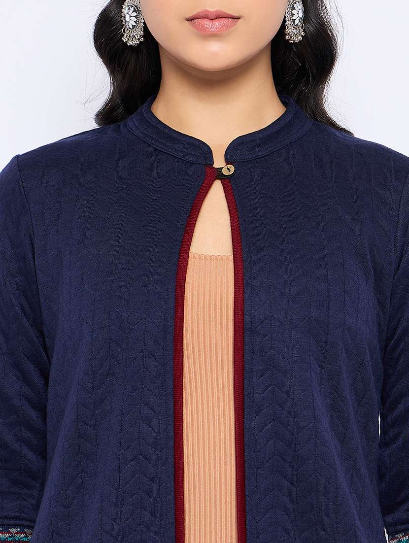 women long sleeves self design regular shrug - 21724272 - Standard Image - 4