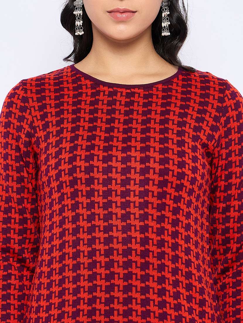 women self designed long sleeves woolen kurta - 21724283 -  Standard Image - 4