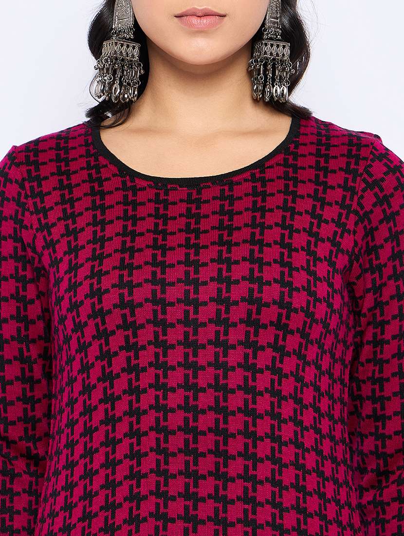 women self designed long sleeves woolen kurta - 21724284 -  Standard Image - 4