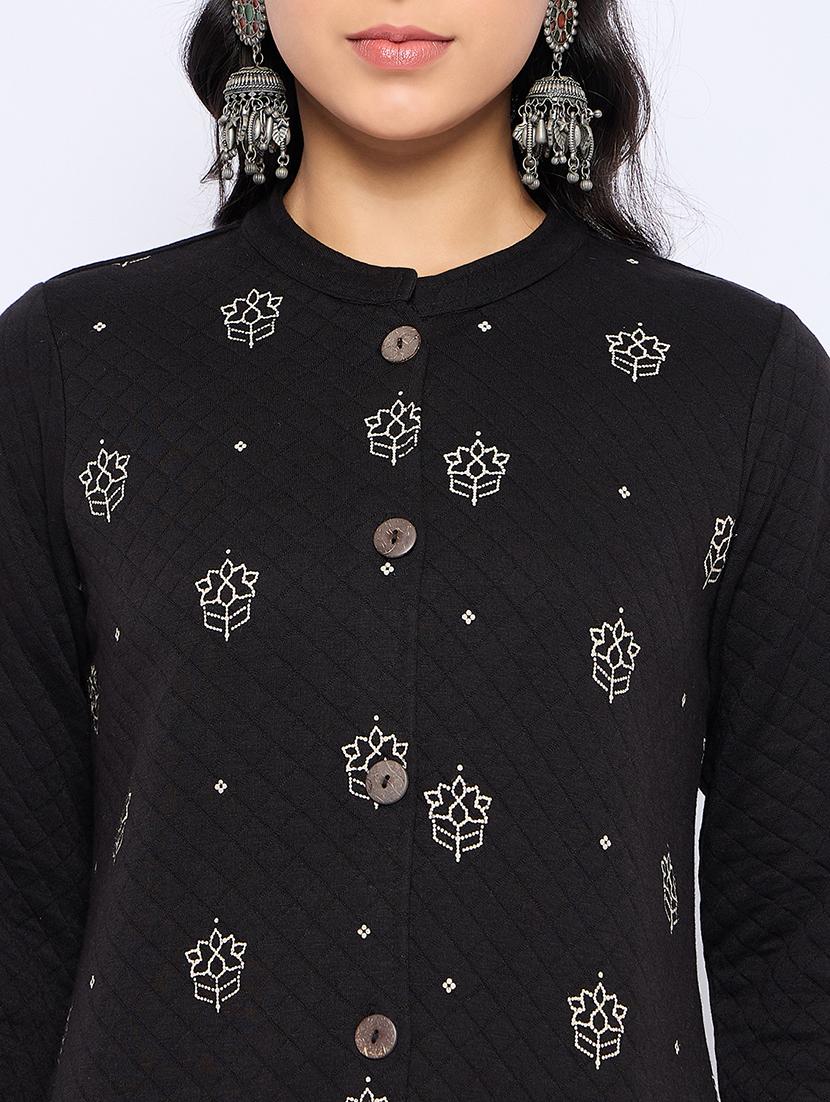 women self designed long sleeves woolen kurta - 21724288 - Standard Image - 4