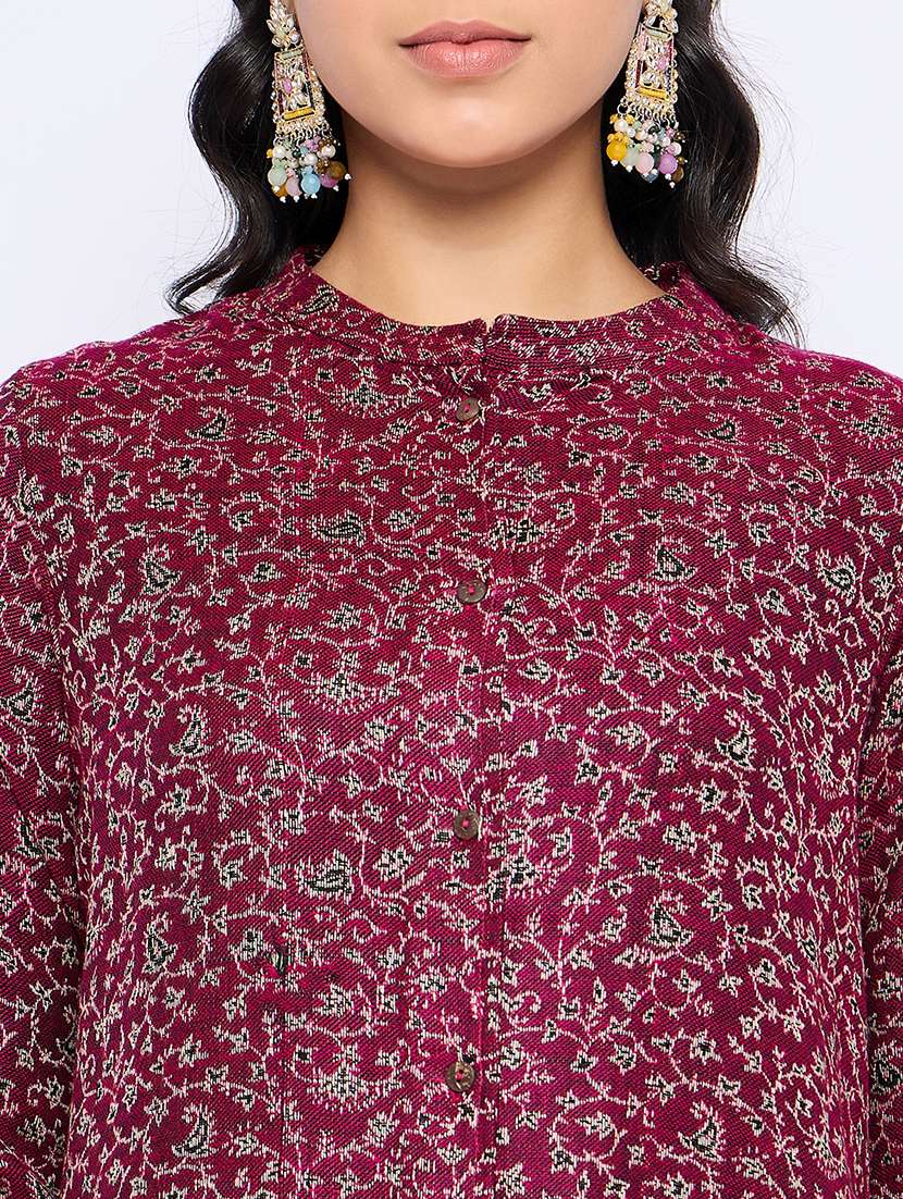 women self designed long sleeves woolen kurta - 21724289 -  Standard Image - 4