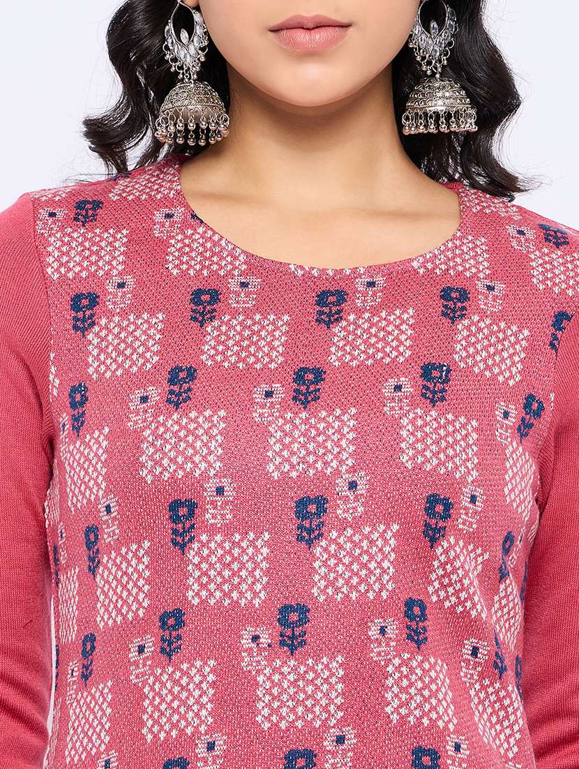 women self designed long sleeves woolen kurta - 21724295 -  Standard Image - 4