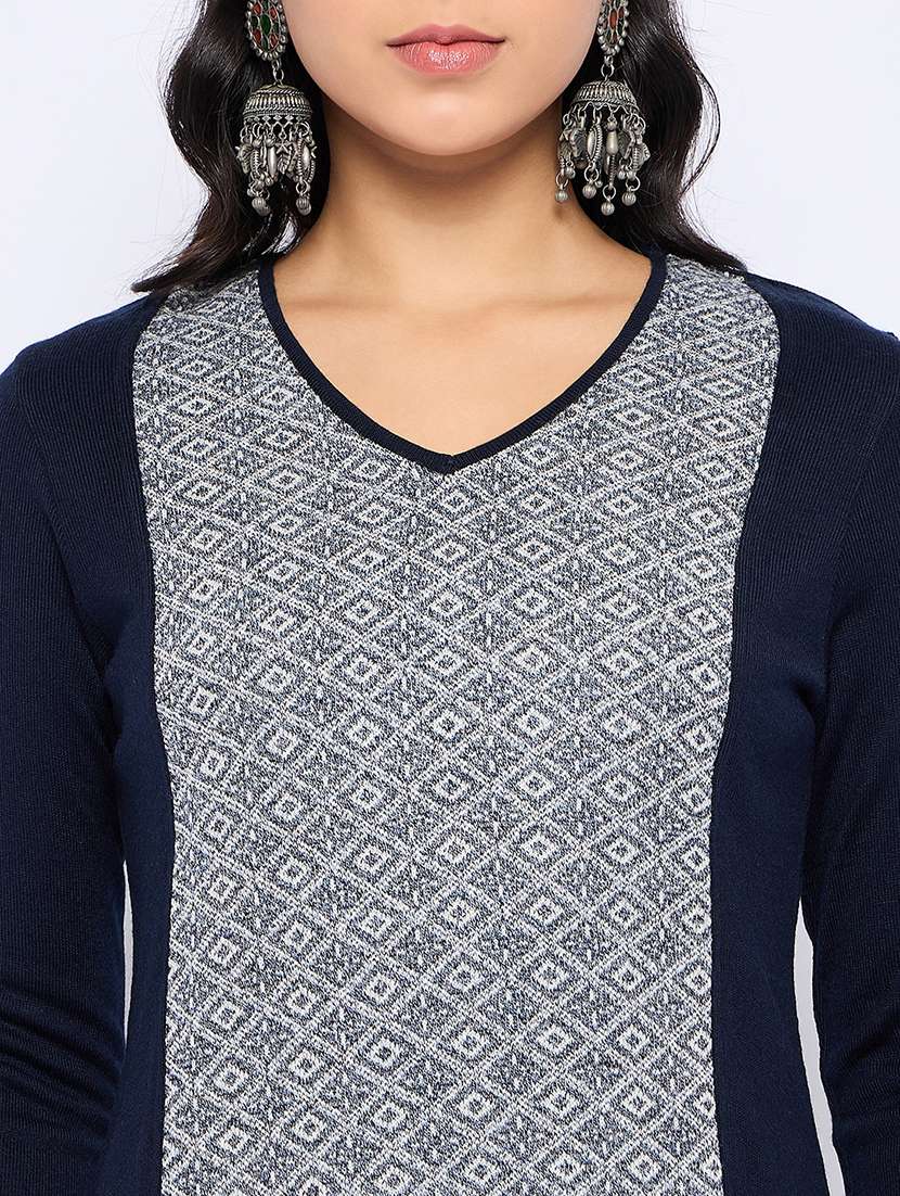 women self designed long sleeves woolen kurta - 21724296 -  Standard Image - 4