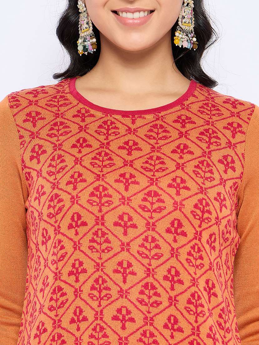 women self designed long sleeves woolen kurta - 21724302 -  Standard Image - 4