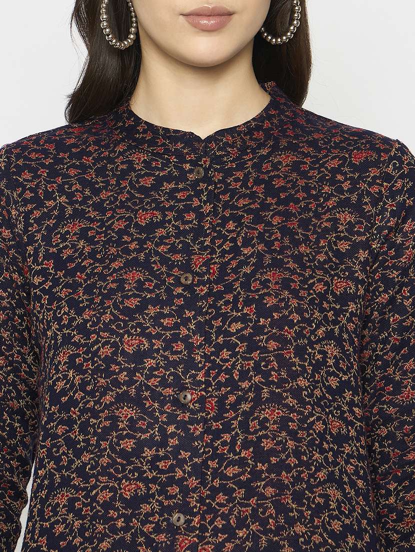 women self designed long sleeves woolen kurta - 21724318 -  Standard Image - 4