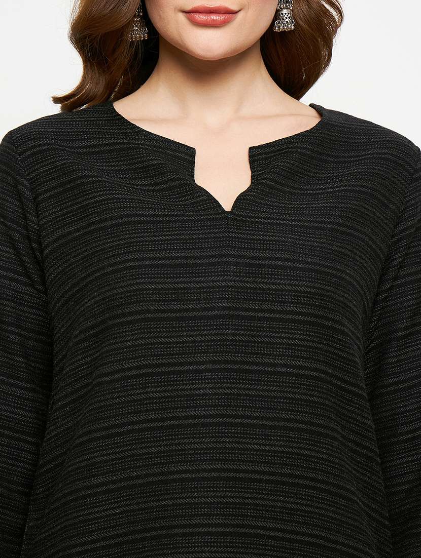 women self designed long sleeves woolen kurta - 21724328 -  Standard Image - 4