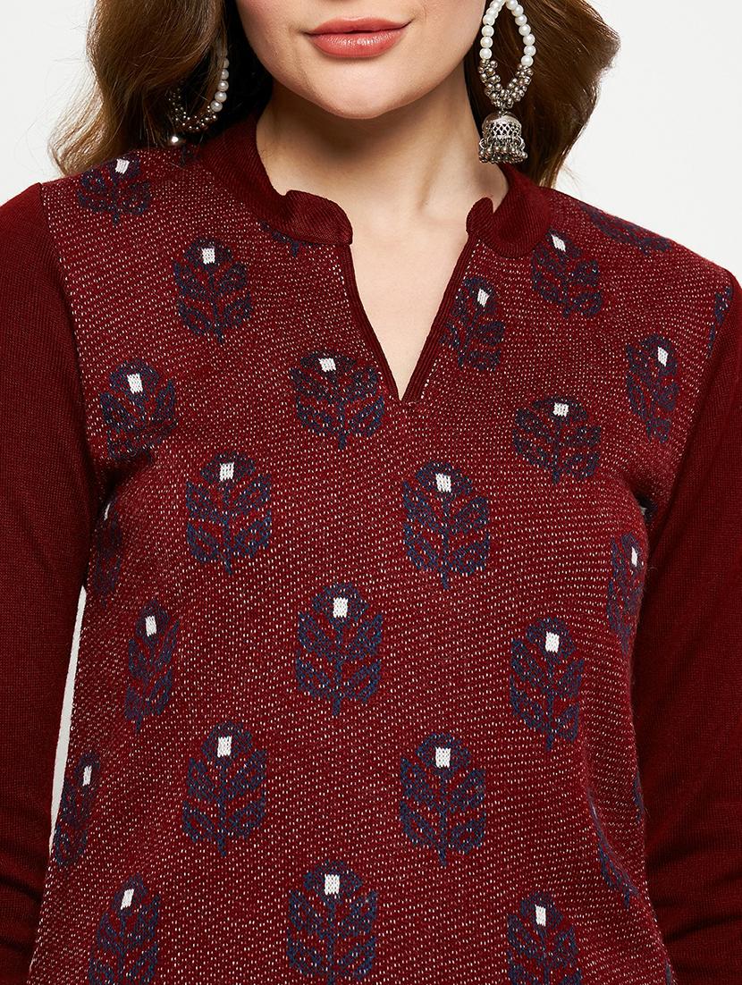 women embroidered long sleeves woolen kurta - 21724329 - Standard Image - 4
