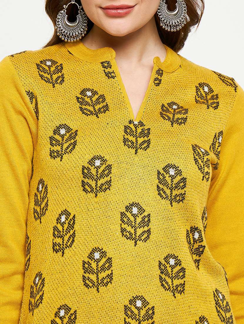 women self designed long sleeves woolen kurta - 21724338 -  Standard Image - 4